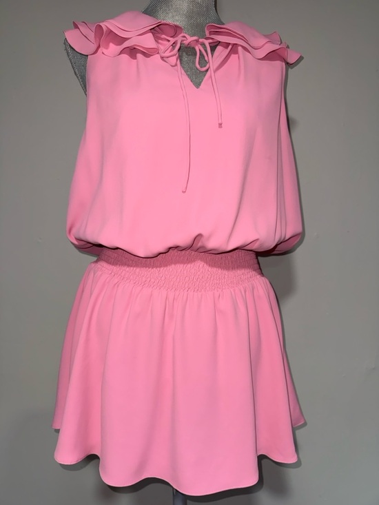 Amanda Uprichard Dresses & Skirts - Amanda Uprichard Pink Ruffle-Neck Smocked Waist Skater Skirt